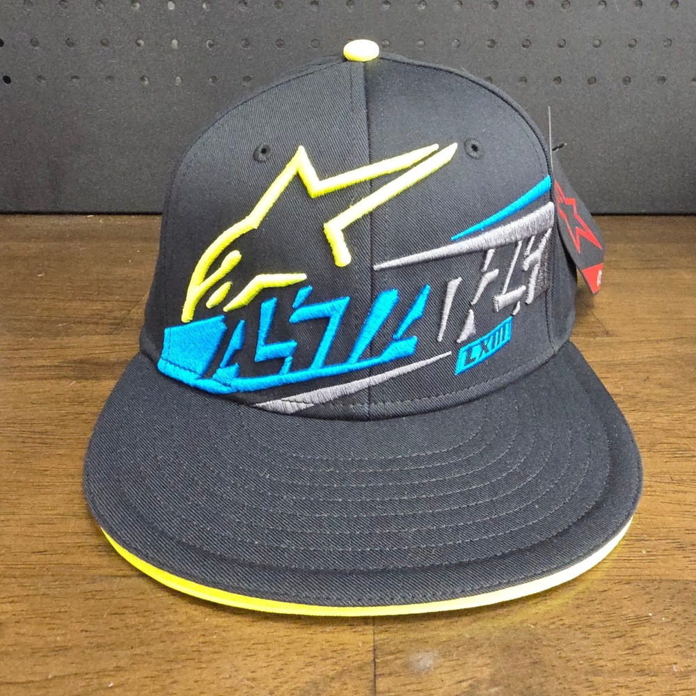 Alpinestars Precise Hat Mens L/XL Black A-Flex Fitted Embroidered Graphic NWT